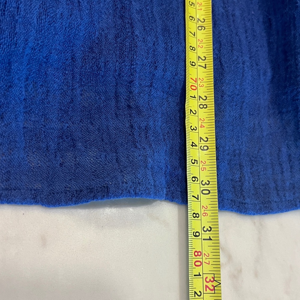 Soft Surroundings Blue Gauze Button Front Tunic Top 2X Lagenlook Boho READ - Picture 9 of 9